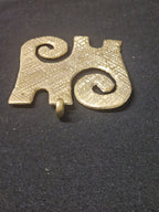 Oversized Kwaatakye Atiko Ashanti Brass Pendant | Authentic Ghanaian Adinkra Symbol | Handcrafted African Brass Statement Pendant