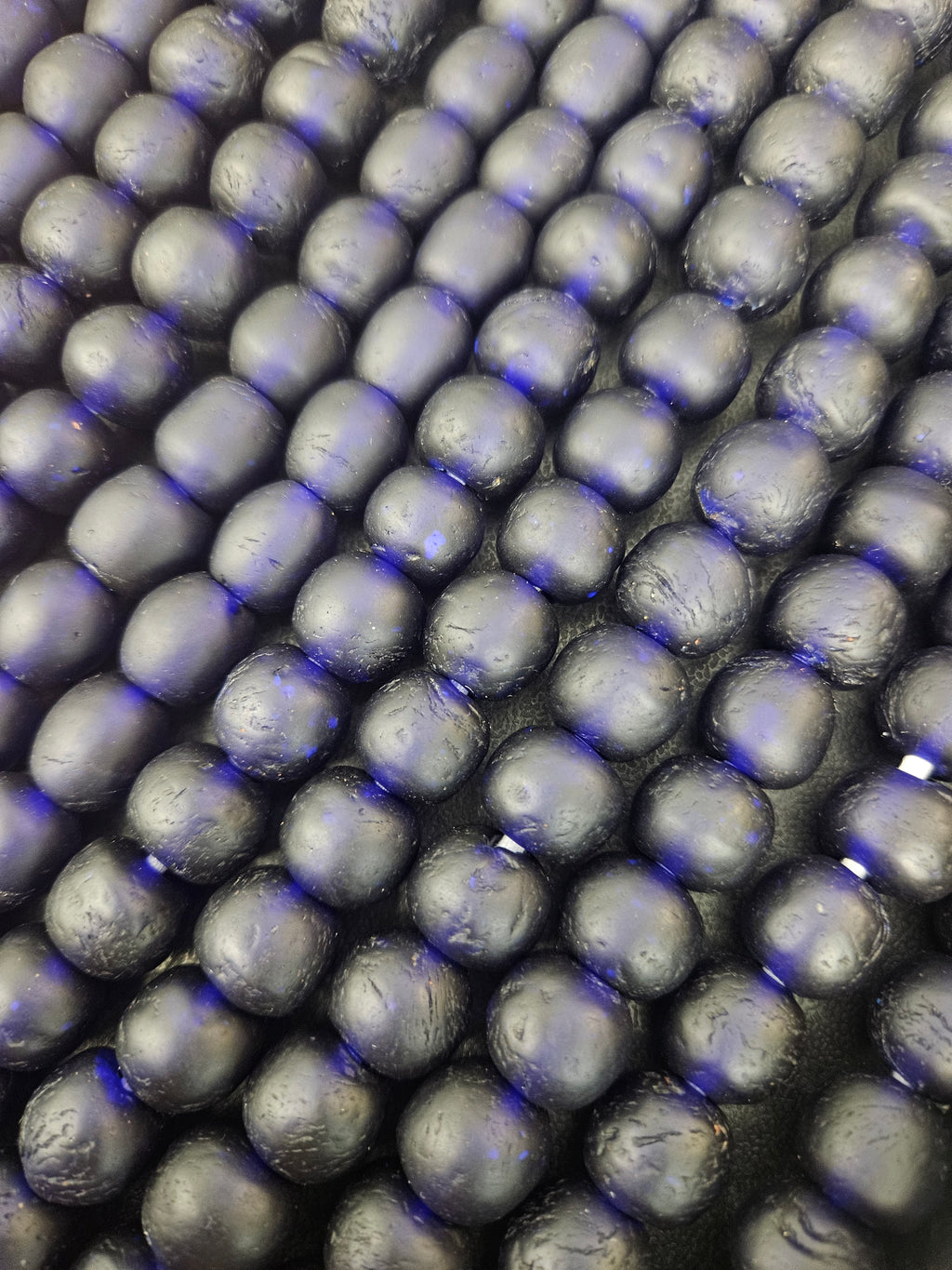 African Glass Beads – Deep Indigo Krobo Pocket Beads from Ghana