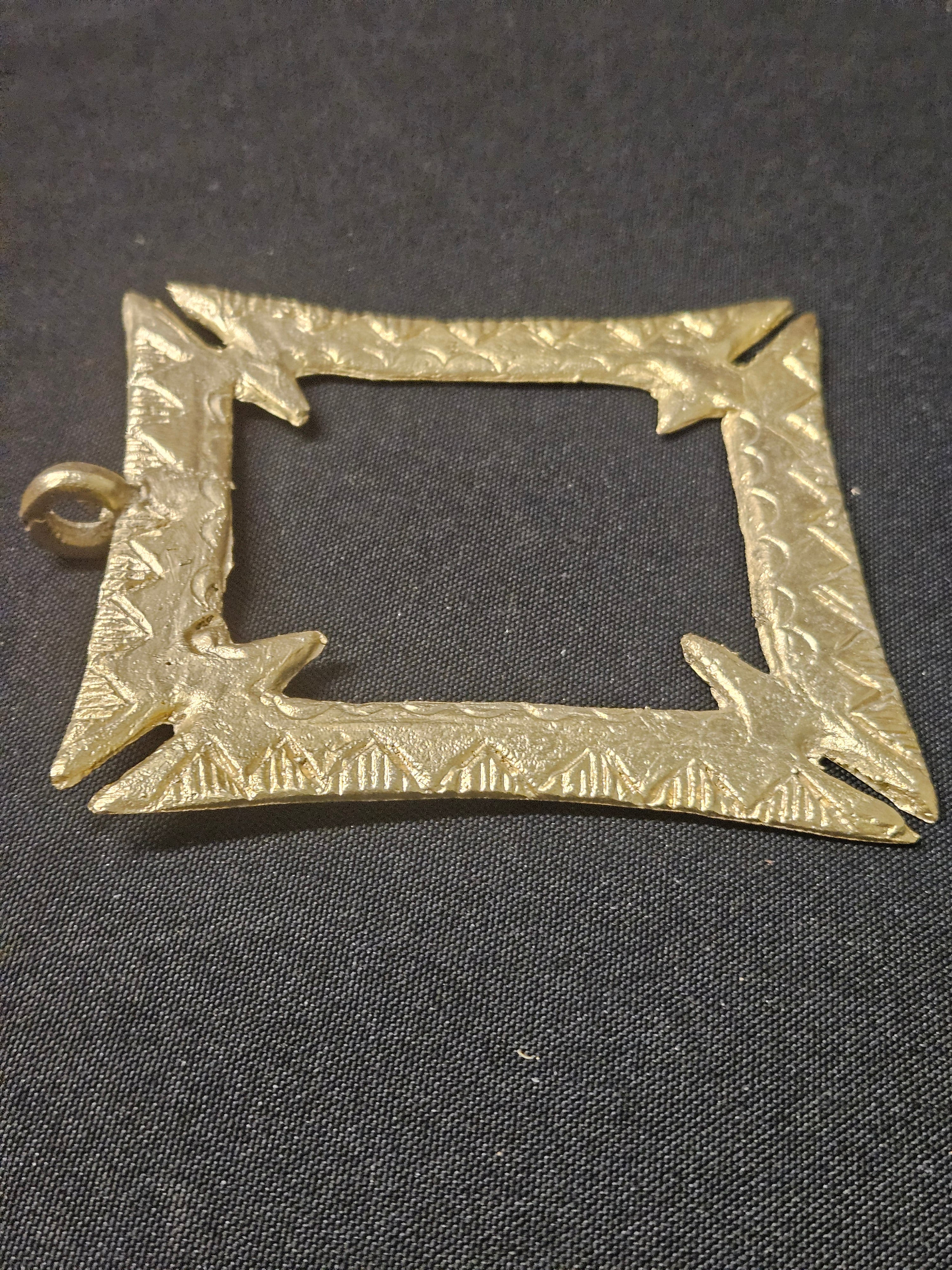 Large Handcrafted Fihankra African Brass Pendant | Authentic Ghana Adinkra Symbol of Community