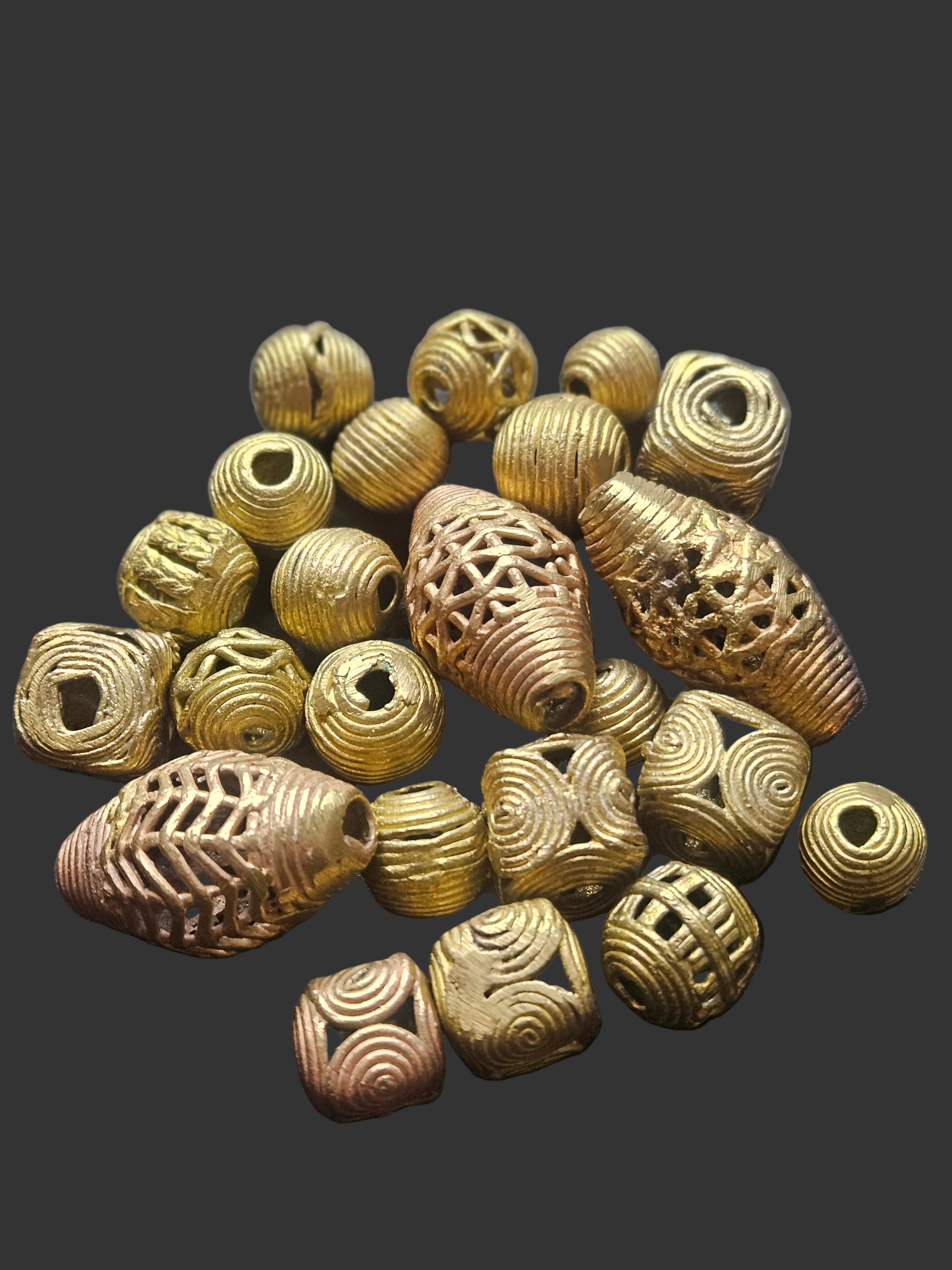 Ashanti Spiral Brass Beads – Artisan Set