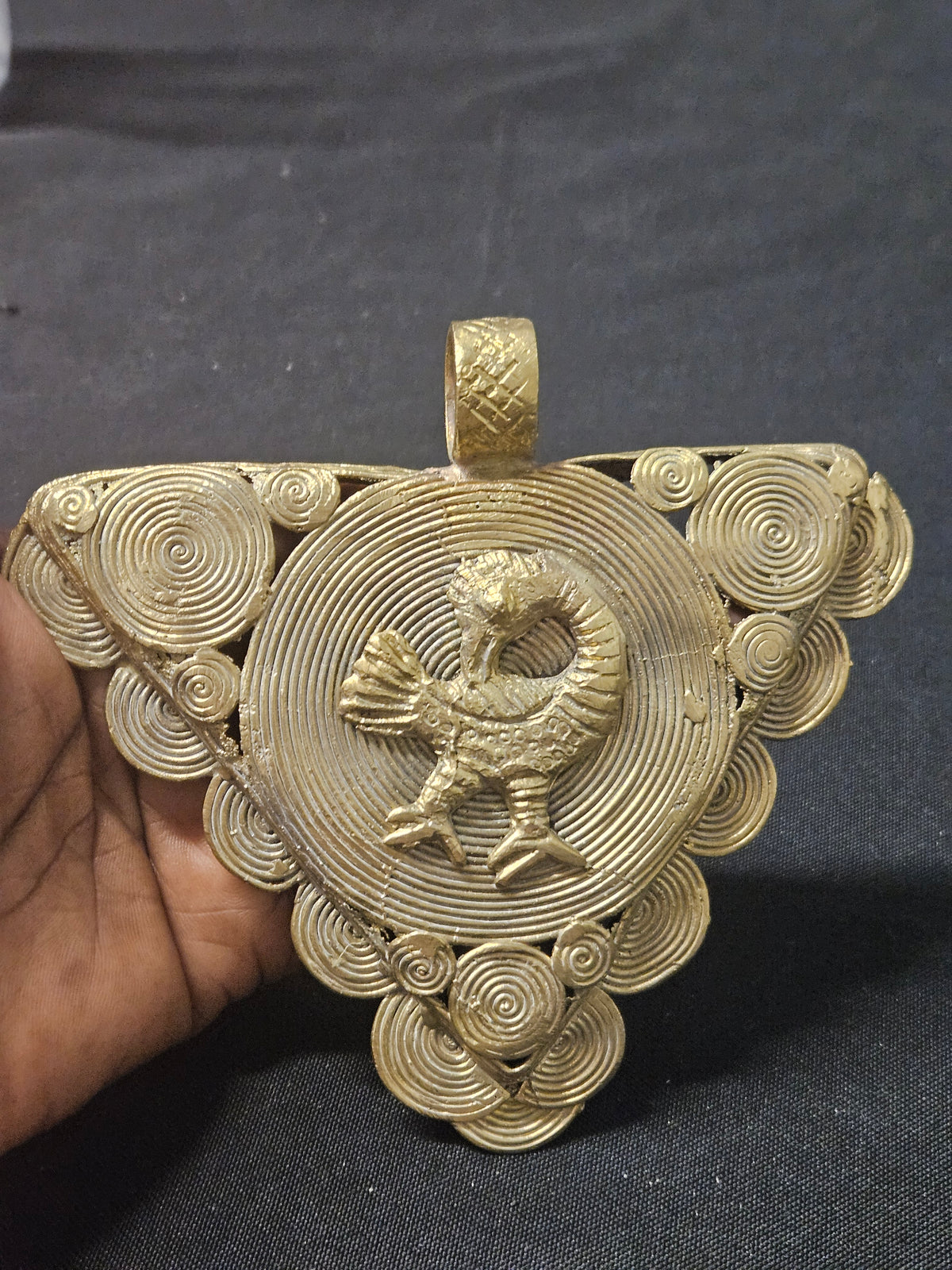 Sankofa Adinkra Symbol African Brass Pendant – Handmade in Ghana