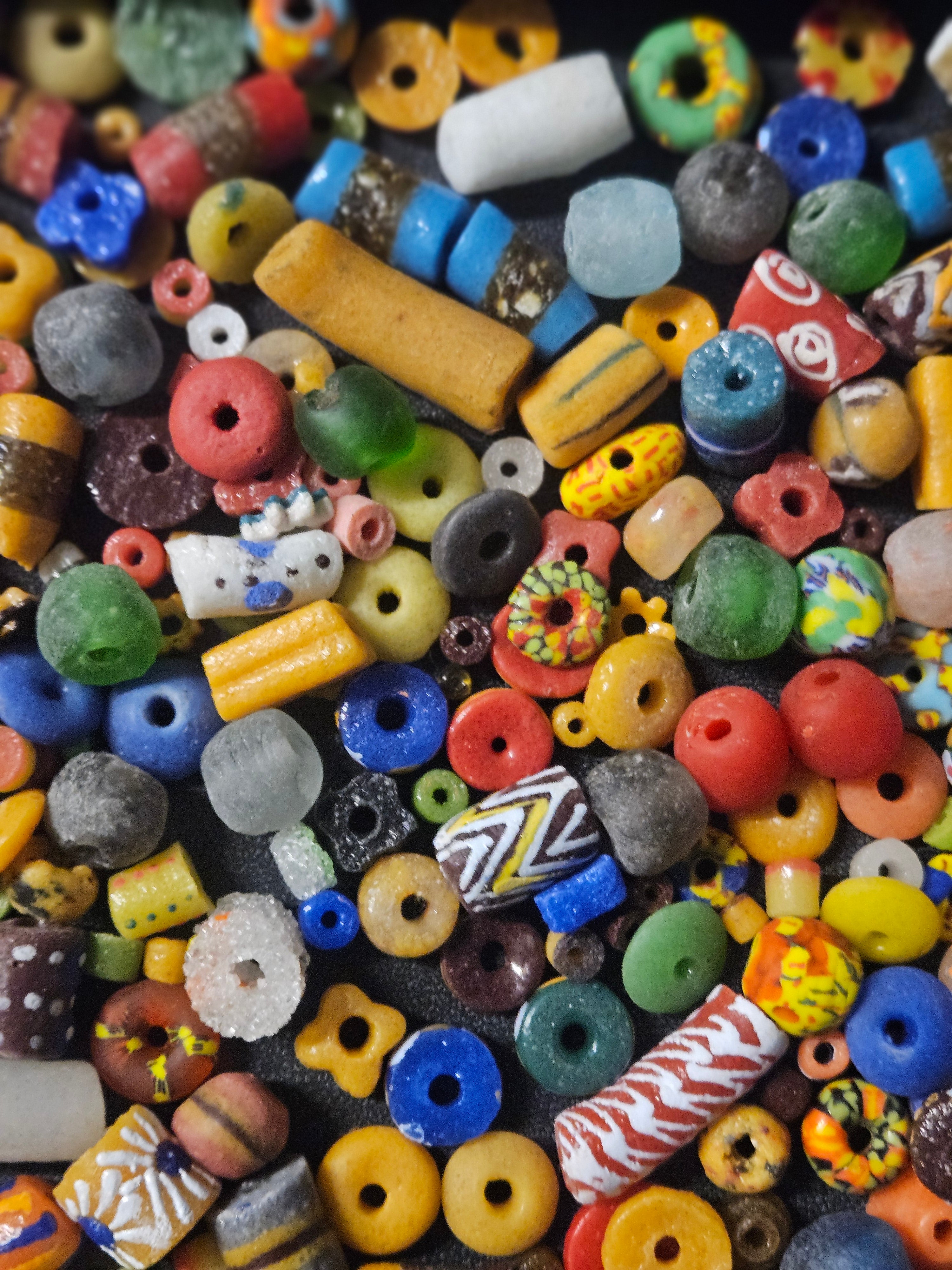 Mixed Shape African Glass Beads – Krobo Bead Soup Assortment