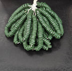 Authentic Forest Green Krobo Powdered Glass Disc Beads Handmade in Ghana from Recycled Glass