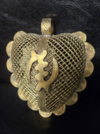 Oversized Gye Nyame Adinkra Symbol Brass Pendant Handmade in Ghana