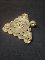 Oversized Gye Nyame Brass Statement Pendant – Ghanaian Adinkra Hene Design