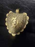 Oversized Gye Nyame Adinkra Brass Pendant – Handcrafted in Ghana