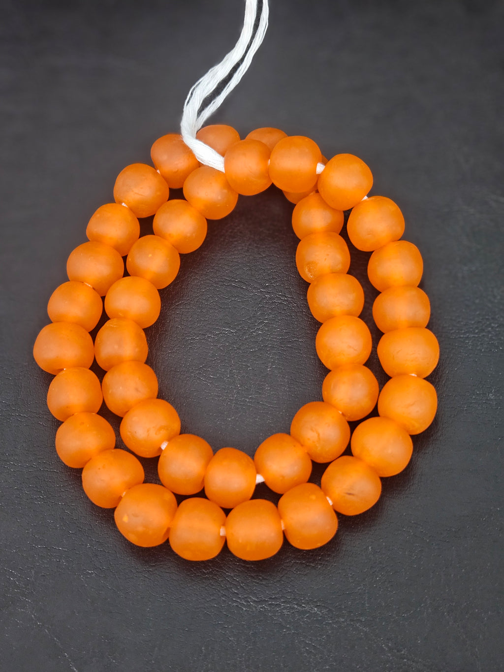 Multicolor Hand-Painted Krobo Rondelle Glass Beads & Orange Pocket Glass Beads | Handmade in Ghana