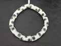 Ivory White Krobo Painted Glass Tube Beads with Ebony Black Medallion Motifs