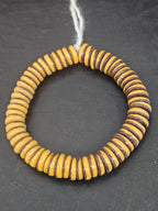 Handmade Golden Ochre & Brown Krobo Glass Spacer Beads, African Recycled Glass Beads, Ghana Jewelry Making Supplies