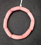 Authentic Blush Pink Krobo Powdered Glass Tube Beads Handmade in Ghana • Large Hole Recycled African Glass Tube Beads • Jewelry Making Supplies • Aadampo African Beads