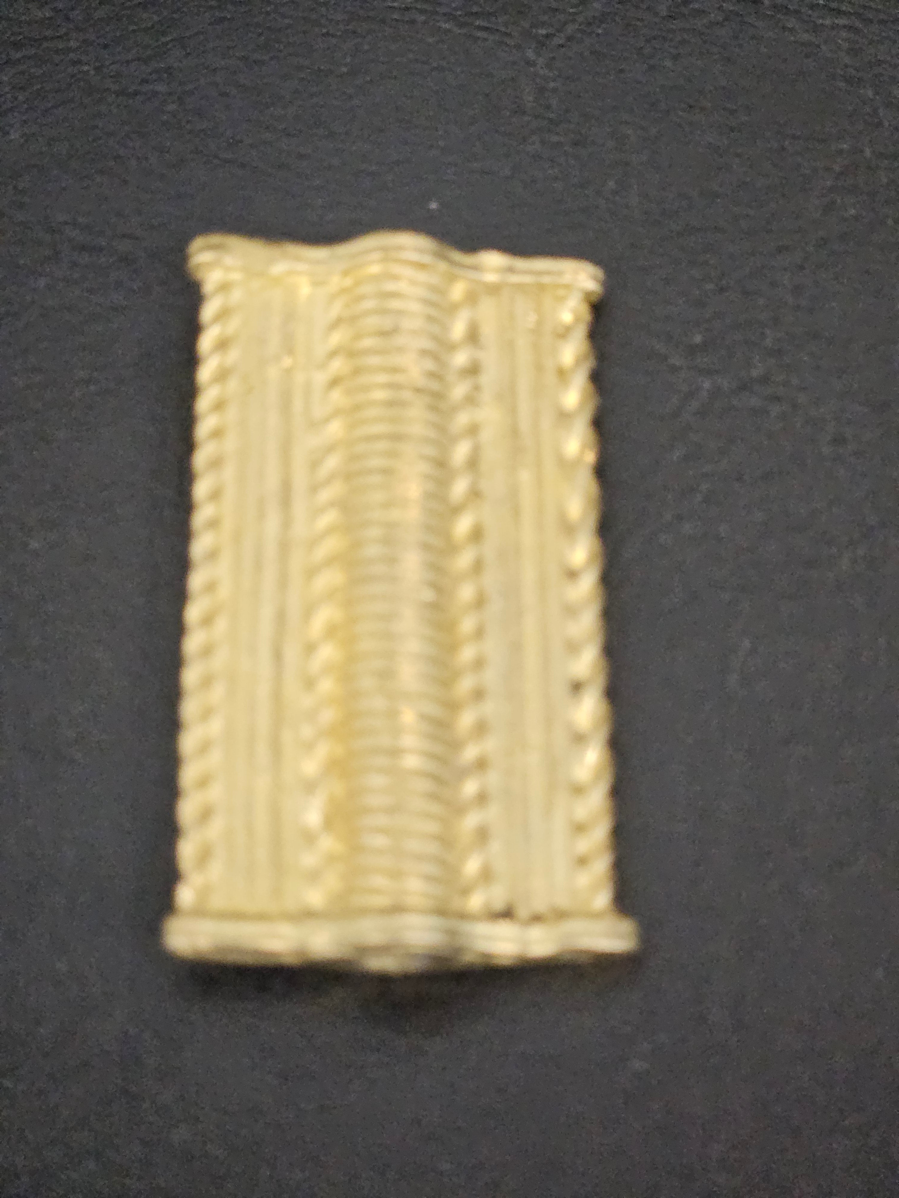 Handcrafted Ashanti Brass Barrel Component Bead | Large Hole African Brass Focal Bead | Ghana Artisan Jewelry Component 25-27x45-48mm