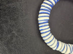 Handmade Cobalt Blue & Ivory Krobo Glass Spacer Beads | African Recycled Glass Beads | Ghana Jewelry Making Supplies