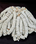 Classic Ivory Krobo Powdered Glass Disc Beads | Handmade Recycled Glass Beads from Ghana | Approx. 42 Beads per Strand