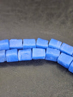 Royal Cobalt Cube Tube Krobo Powdered Glass Beads | Handcrafted in Ghana