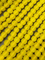 Golden Sunrise Krobo Pocket Glass Beads | Handcrafted Ghana Recycled Glass Beads | Frosted Yellow Artisan Beads