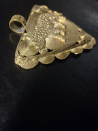 African Brass Tiger Pendant with Adinkrahene Symbol – Ghana