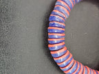 Cobalt Blue & Coral Red Krobo Glass Spacer Beads | Handmade Recycled Glass Beads from Ghana