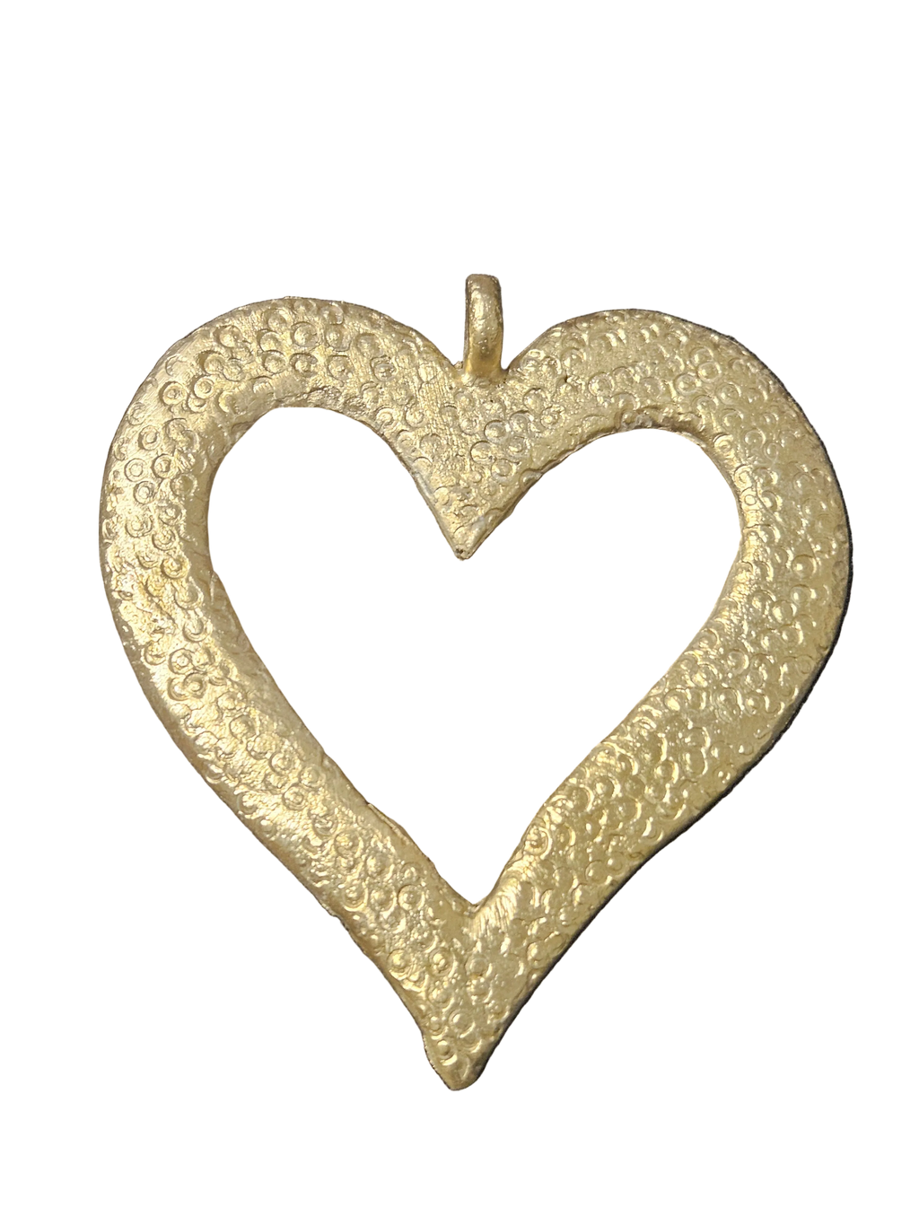 Oversized Akoma Ashanti Brass Pendant | Authentic Ghanaian Heart Adinkra Symbol | Handcrafted African Brass Statement Pendant