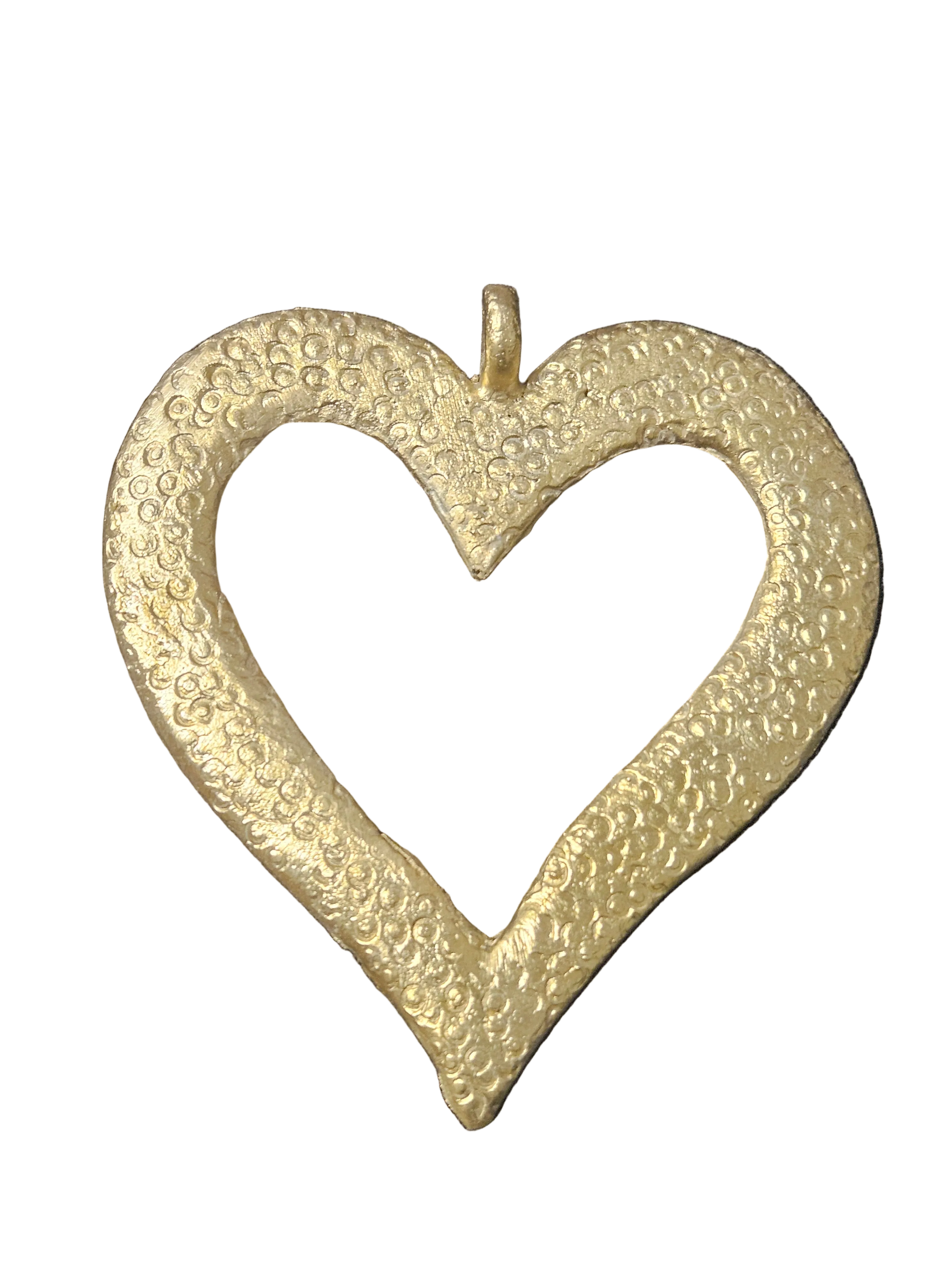 Oversized Akoma Ashanti Brass Pendant | Authentic Ghanaian Heart Adinkra Symbol | Handcrafted African Brass Statement Pendant