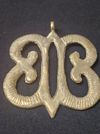 Large Handcrafted Hye Won Hye African Brass Pendant | Authentic Ghana Adinkra Symbol