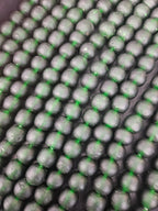 Emerald Frost Krobo Pocket Glass Beads | Handcrafted Ghana Recycled Glass Beads | Translucent Green Artisan Beads