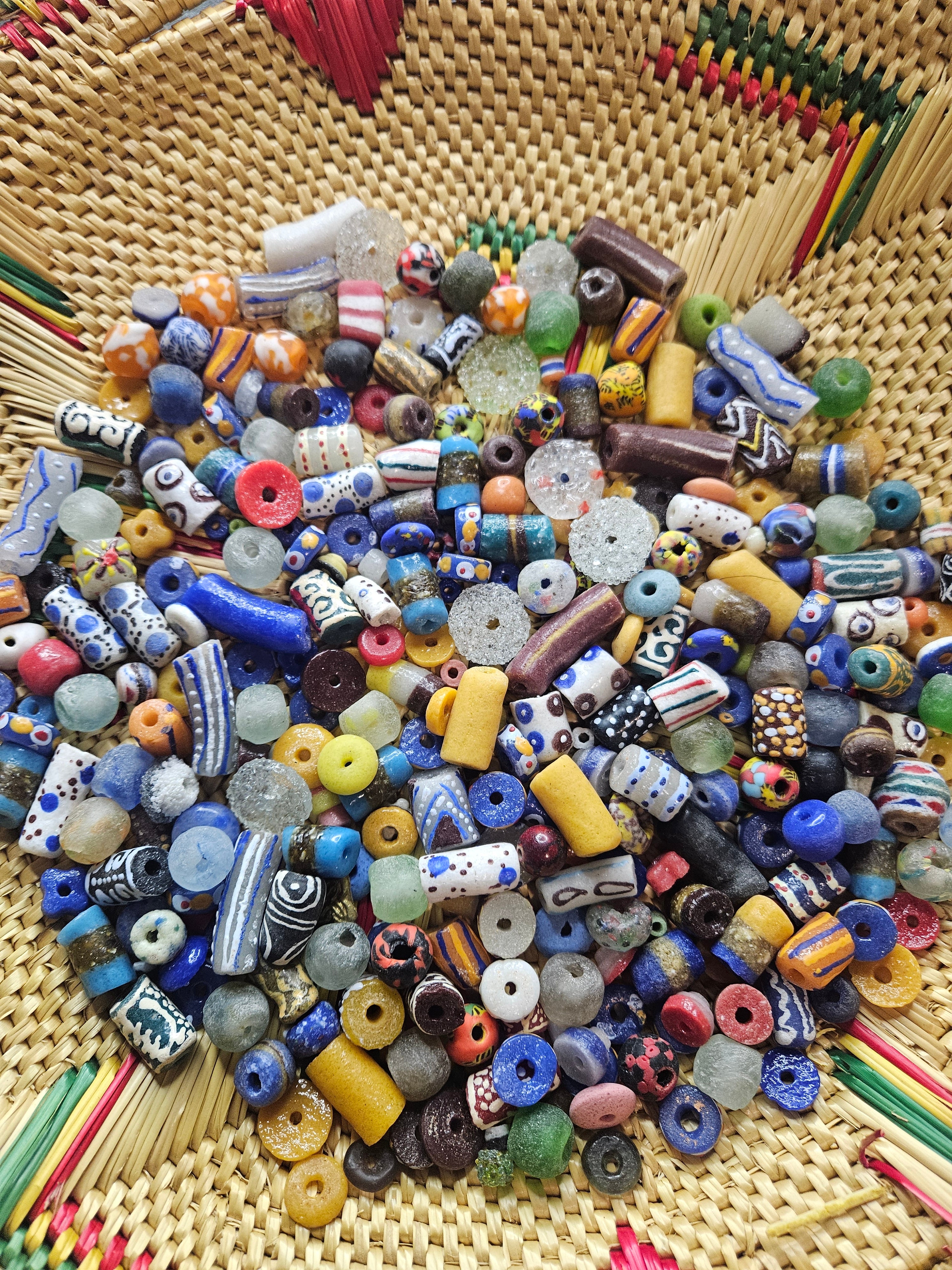 Assorted Krobo Recycled Glass Beads Mix – 300+ Beads