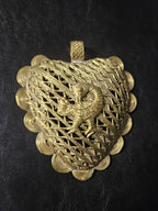 Oversized Sankofa Bird Adinkra Brass Pendant Handmade in Ghana