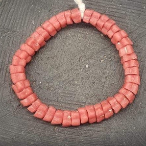 Krobo Glass Beads, Red Fancy African Beads, SPE #5503 - Aadampo