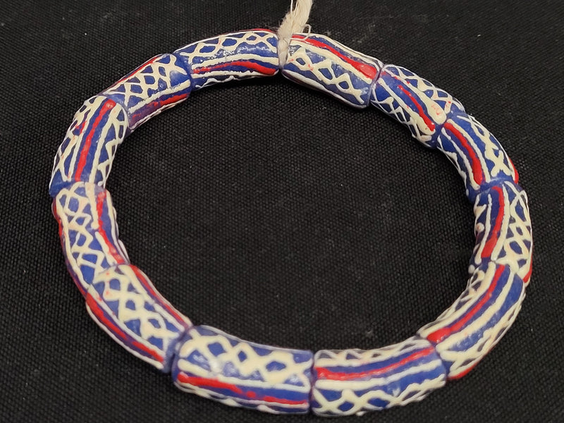 African beads, tube Krobo glass beads for handmade jewelry designs, arts and crafts supplies, AAB# 1527