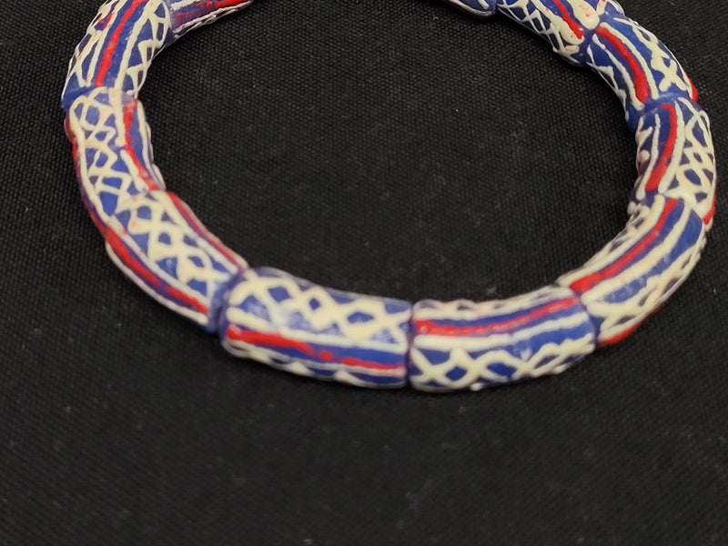 African beads, tube Krobo glass beads for handmade jewelry designs, arts and crafts supplies, AAB# 1527