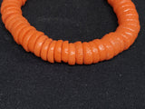 Beads, African glass beads, 15mm orange spacer beads for jewelry making