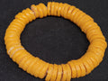 African glass beads, Ghana 15mm yellow spacer beads, 60 disc beads - Aadampo