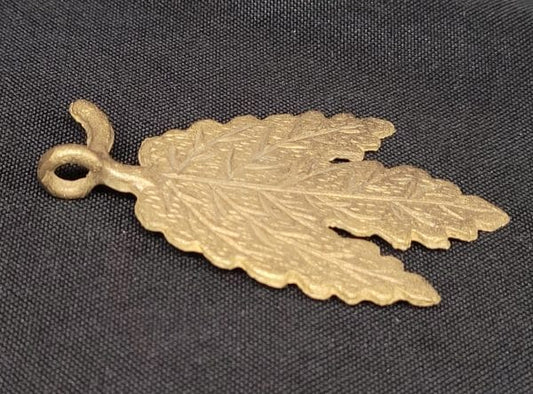 African Brass Leaf Pendant - Aadampo