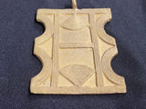 African brass pendant, large rectangular pendant