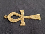 African brass pendants, large brass Ankh pendant
