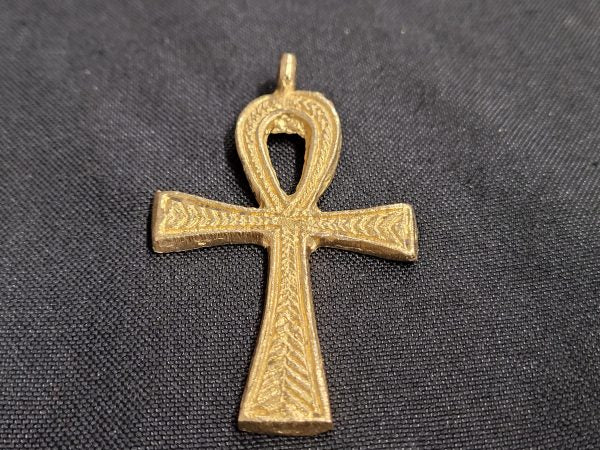 Ghana brass pendants, brass Ankh pendant - Aadampo