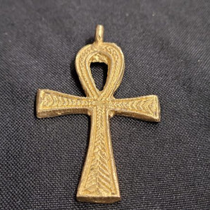 Ghana brass pendants, brass Ankh pendant - Aadampo