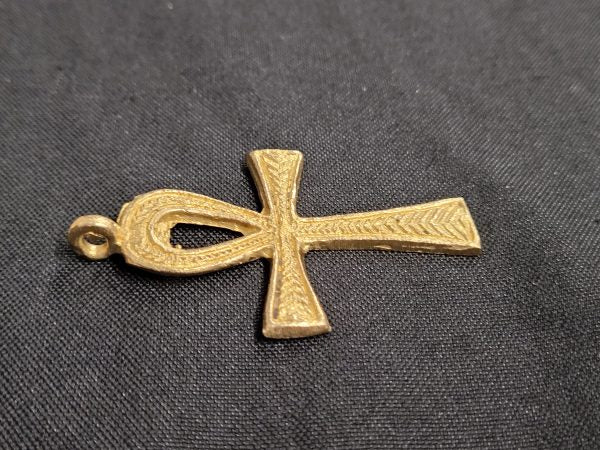 Ghana brass pendants, brass Ankh pendant - Aadampo
