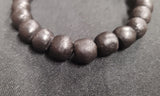 African glass beads, 23 round black Krobo beads for handmade beading supplies