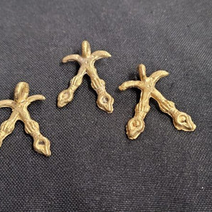 3 African brass pendant, Adinkra symbol pendants, akofena - Aadampo