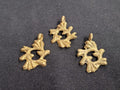 African brass pendant, 3 Adinkra symbol pendants - Aadampo