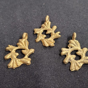 African brass pendant, 3 Adinkra symbol pendants - Aadampo