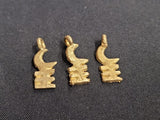 African brass pendant, 3 Adinkra symbol pendants