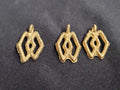 Ashanti brass pendant, 3 Adinkra symbol pendants - Aadampo