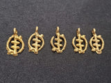 5 Adinkra brass pendants.