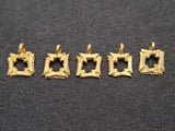African brass pendant, 5 Adinkra symbol charms