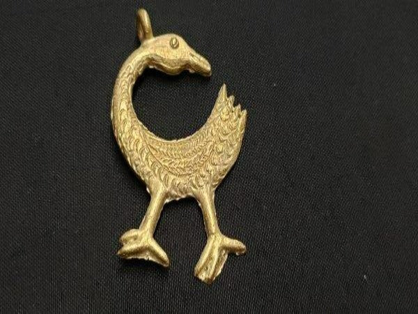 African brass pendant, large handmade symbolic Sankofa pendant, statement jewelry - Aadampo