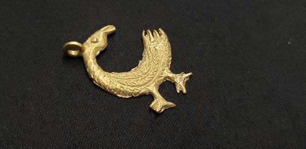 African brass pendant, large handmade symbolic Sankofa pendant, statement jewelry - Aadampo