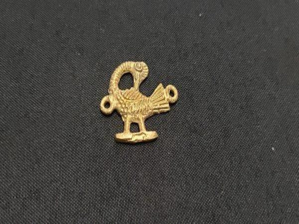 African brass pendant, handmade Adinkra symbol, Sankofa link