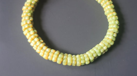 African Glass Beads, Krobo Flower Spacer Beads, AAB# 3302 - Aadampo